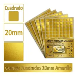 Gomets Cuadrado Grande Ø 20 Mm Amarillo