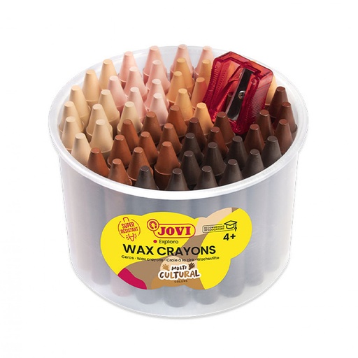 [649091] CERAS PLÁSTICAS JOVI MULTICULTURALES 6 COLORES PACK 60 UDS