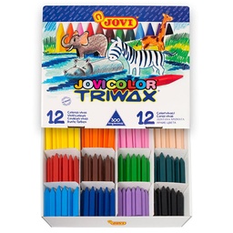 Ceras Plásticas Jumbo Easygrip Pack 12 Colores × 25 Uds (300) Triangulares