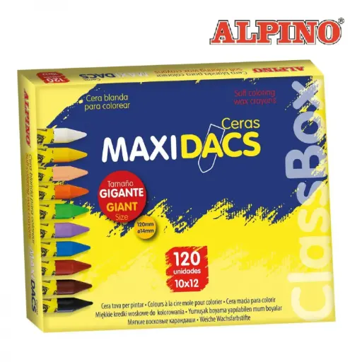 [700761] ALPINO CLASSBOX MAXIDACS 120 CERAS DE COLORES