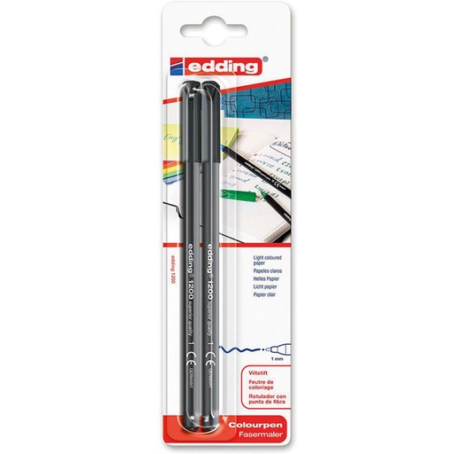 [081520] ROTULADOR EDDING 1200 NEGRO BLISTER 2UDS