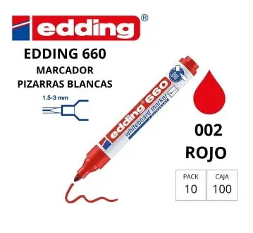 [118817] ROTULADOR EDDING PIZARRA BLANCA 660 ROJO