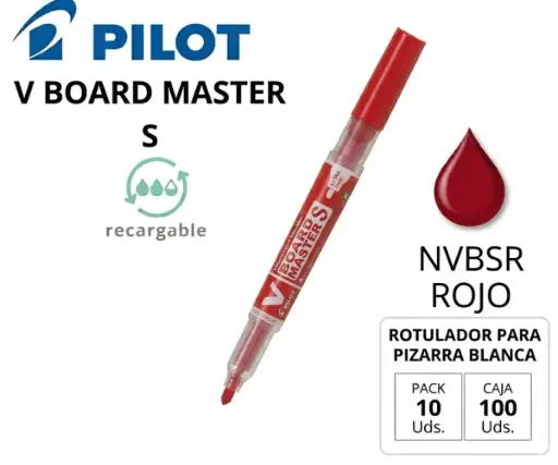 [120103] ROTULADOR PILOT V-BOARD MASTER S PIZARRA BLANCA ROJO