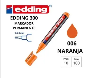 [120117] ROTULADOR EDDING PERMANENTE 300 – PUNTA CÓNICA 1,5-3 MM NARANJA