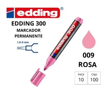 [120114] ROTULADOR EDDING PERMANENTE 300 – PUNTA CÓNICA 1,5-3 MM ROSA