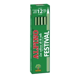 Lapices Alpino Unicolor Verde Claro 12 Unidades