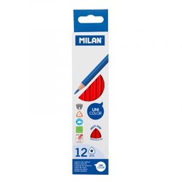 Lapices Colores Milan Unicolor Rojo 12 Unidades