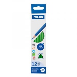 Lapices Colores Milan Unicolor Verde 12 Unidades