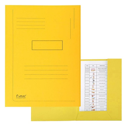 [180922] SUBCARPETA A4 CARTULINA RECICLADA 2 SOLAPAS 280G AMARILLO