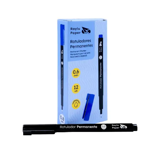 [080502] ROTULADOR PERMANENTE RAYLU PAPER DATA PEN FINO 0,6 MM NEGRO