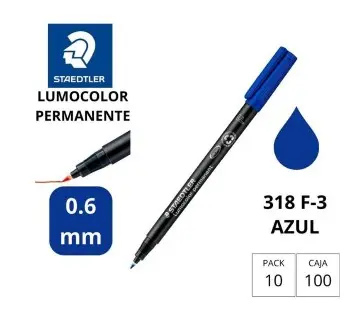 [080229] ROTULADOR STAEDTLER LUMOCOLOR PERMANENTE 318-3 AZUL PUNTA FINA