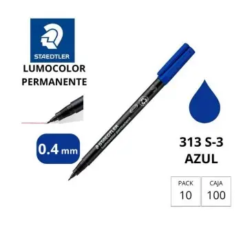 [080226] ROTULADOR STAEDTLER LUMOCOLOR PERMANENTE 313-3 AZUL PUNTA SUPERFINA