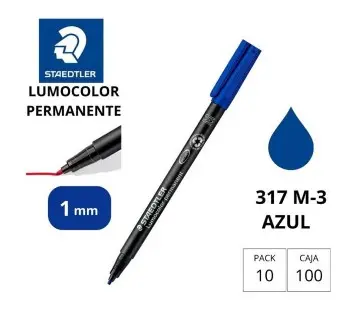 [080233] ROTULADOR STAEDTLER LUMOCOLOR PERMANENTE 317-3 AZUL PUNTA MEDIA