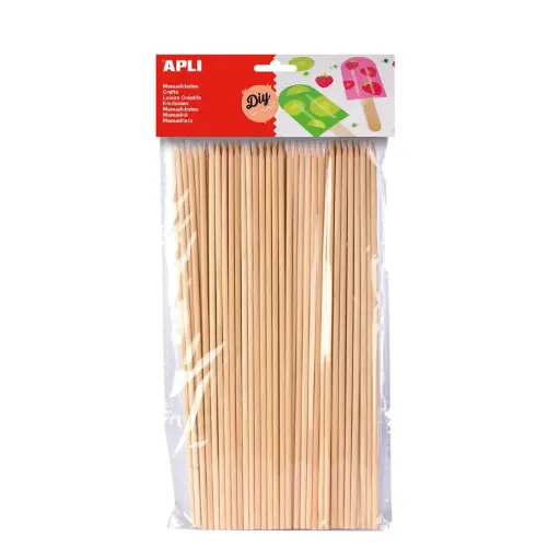 [650363] PALOS PINCHO DE MADERA NATURAL 200×3MM 50 UDS