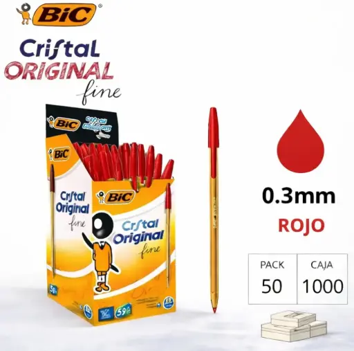 [119429] BOLÍGRAFO BIC CRISTAL FINE ROJO