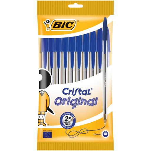 [118878] BOLÍGRAFO BIC CRISTAL ORIGINAL AZUL BLÍSTER 10 UDS