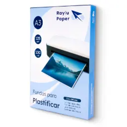FUNDAS DE PLASTIFICAR A3 303x426 MM 125 MICRAS RAYLU CAJA 100 UDS
