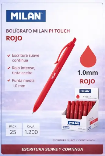 [120046] BOLÍGRAFO MILAN P1 TOUCH ROJO