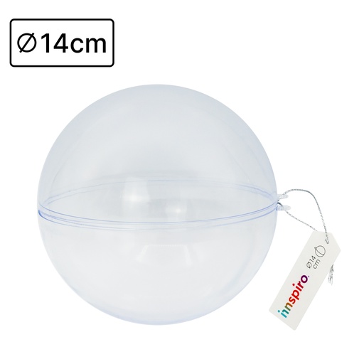 [650537] BOLA PLÁSTICO TRANSPARENTE 14 CM · INSPIRO