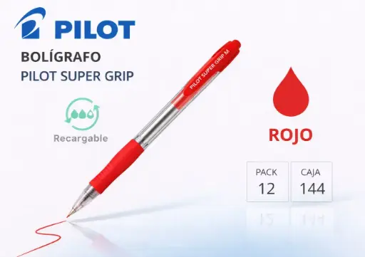 [080141] BOLÍGRAFO PILOT SUPER GRIP ROJO