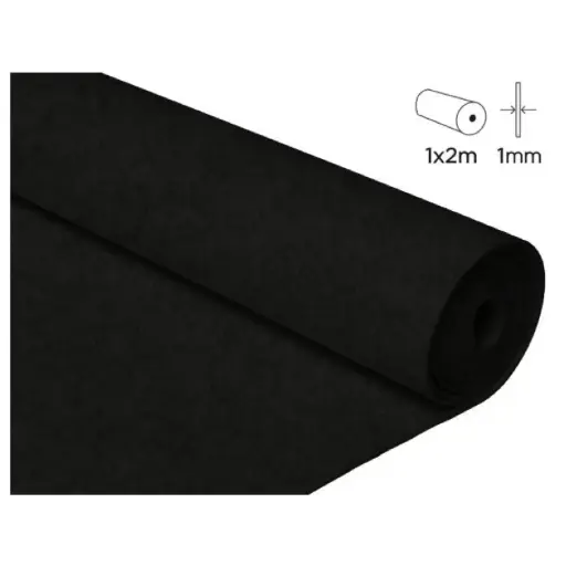 [825521] FIELTRO ACRÍLICO NEGRO EN ROLLO 100×200CM 160 G/M² INNSPIRO