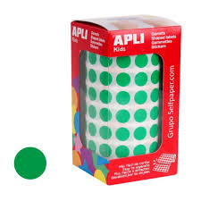 Gomets Apli Circulo  10,5 Verde Rollo