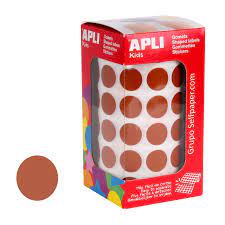 Gomets Apli Circulo 15mm Marron Rollo