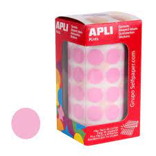 Gomets Apli Circulo 15mm Rosa Rollo