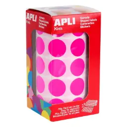 Gomets Apli Circulo 20mm Fucsia Rollo