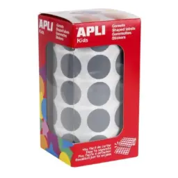 Gomets Apli Circulo 20mm Gris Rollo