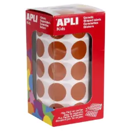 Gomets Apli Circulo 20mm Marron Rollo