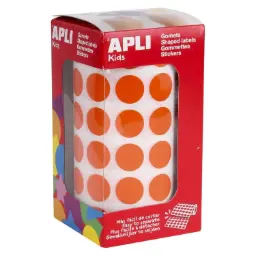 Gomets Apli Circulo 20mm Naranja Rollo