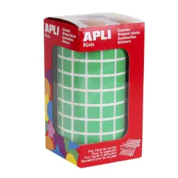Gomets Apli Cuadrado 10x10 Verde Rollo