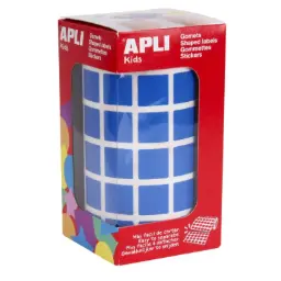 Gomets Apli Cuadrado 15x15 Azul Rollo