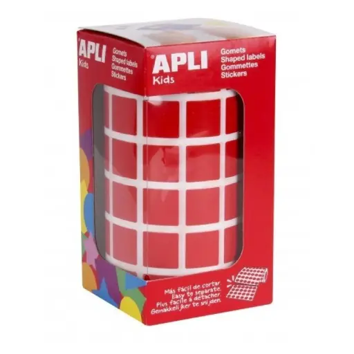 [650228] GOMETS APLI CUADRADO 15X15 ROJO ROLLO