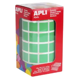 Gomets Apli Cuadrado 15x15 Verde Rollo