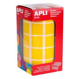 Gomets Apli Cuadrado 20mm Amarillo Rollo