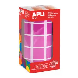 Gomets Apli Cuadrado 20mm Rosa Rollo