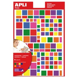 Gomets Apli Cuadrados Removible Multicolor Bolsa 732 Uds