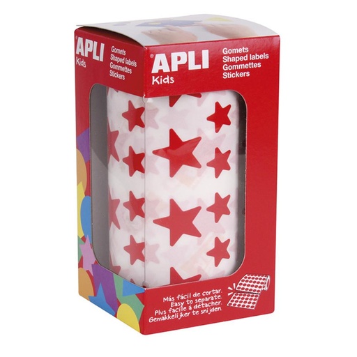 [650002] GOMETS APLI ESTRELLAS 12,5 Y 19,5 MM ROJOS ROLLO