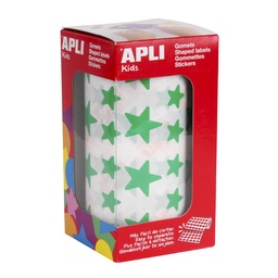 Gomets Apli Estrellas 12,5 Y 19,5 Mm Verdes Rollo