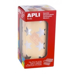Gomets Apli Estrellas 19,5 Mm Metalizados Plata Rollo
