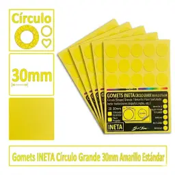 Gomets Ineta Círculo Grande Amarillo Rollo 1680 Uds