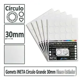Gomets Ineta Círculo Grande Blanco Rollo 1680 Uds