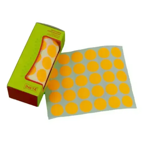 [825700] GOMETS INETA CÍRCULO GRANDE NARANJA FLUOR – ROLLO 1680 UDS