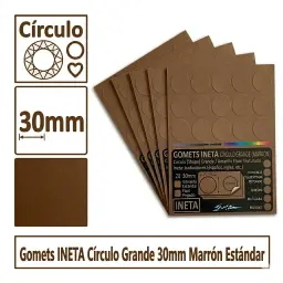 Gomets Ineta Círculo Grande Marron Rollo 1680 Uds