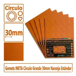 Gomets Ineta Círculo Grande Naranja Rollo 1680 Uds