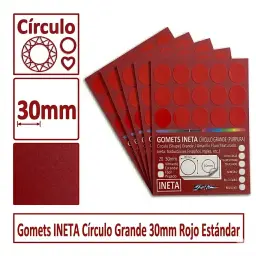 Gomets Ineta Círculo Grande Rojo Rollo 1680 Uds