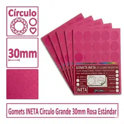 Gomets Ineta Círculo Grande Rosa Rollo 1680 Uds