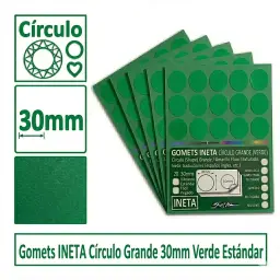 Gomets Ineta Círculo Grande Verde Rollo 1680 Uds